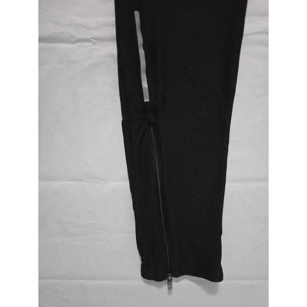 Nike Dri-FIT Womens Black Running Tights Reflective Zipper Ankle Leggings Small